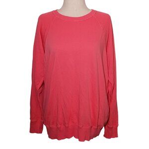 NEW Aerie Oversized Pullover Sweatshirt Coral Pink/Orange Size M